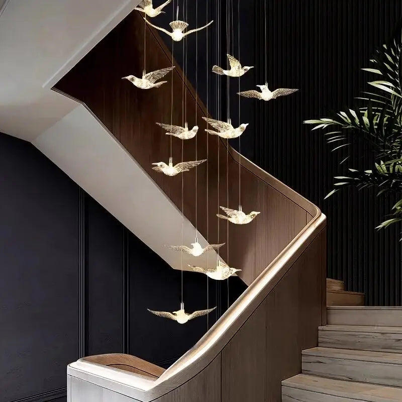 Shop Luxury Bird design Spiral Chandelier for Staircase, Living ...