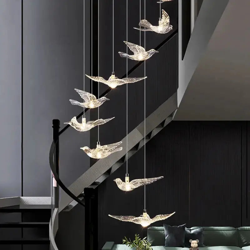Shop Luxury Bird design Spiral Chandelier for Staircase, Living ...