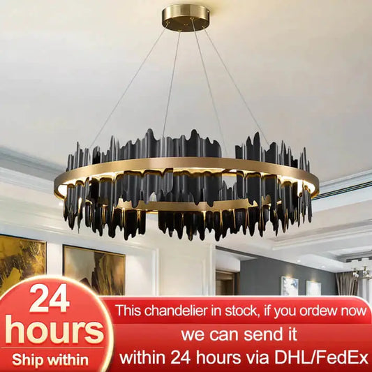 Luxury Hanging Crystal Round Chandelier for Living Dining Bedroom