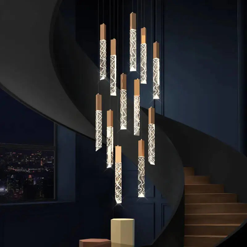 Luxury Hanging Long - Led Staircase Chandelier for Living Hall - Home & Garden > Lighting