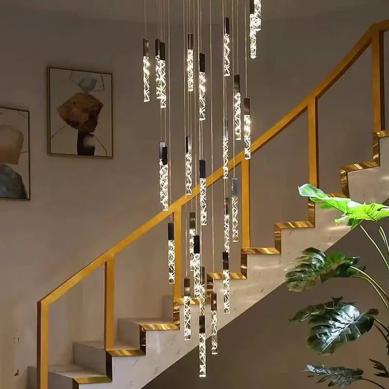 Luxury Hanging Long - Led Staircase Chandelier for Living Hall - Home & Garden > Lighting