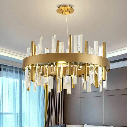 Luxury Hanging Round Crystal Chandelier for Living Bedroom