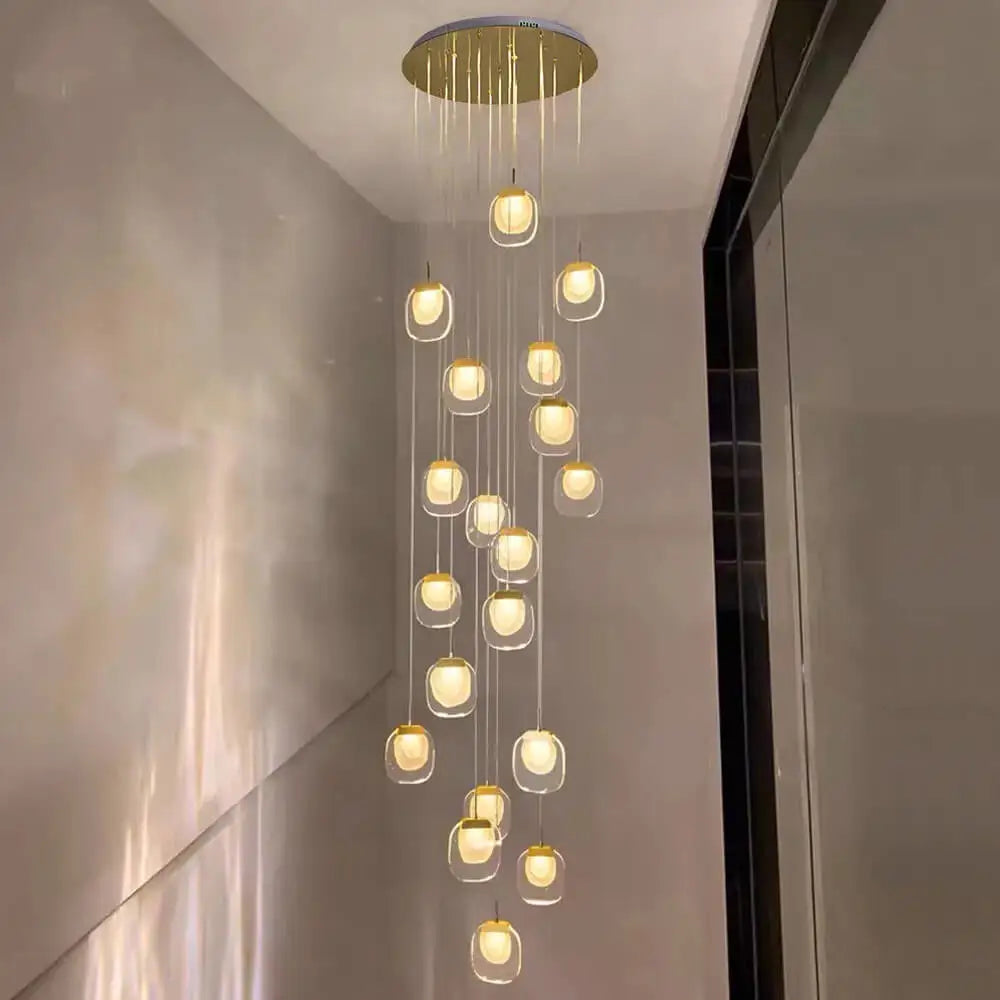 Luxury Modern Spiral Crystal Chandelier for Staircase Living - Home & Garden > Lighting