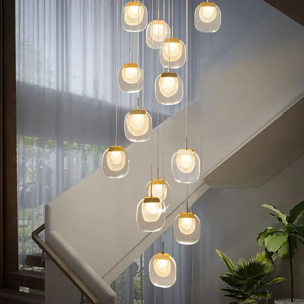 Luxury Modern Spiral Crystal Chandelier for Staircase Living - Home & Garden > Lighting
