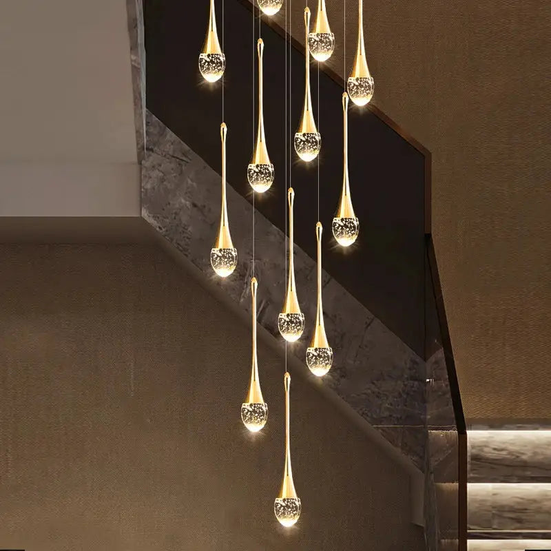 Shop Luxury Water-Drop Spiral Crystal Chandelier for Staircase,Hallway