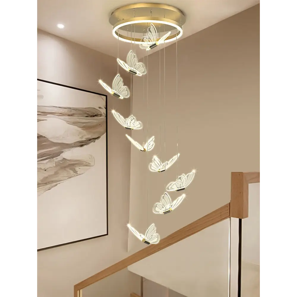 Modern Butterfly Chandelier for Living Staircase Bedroom - Cool Light / 9 Heads Home &