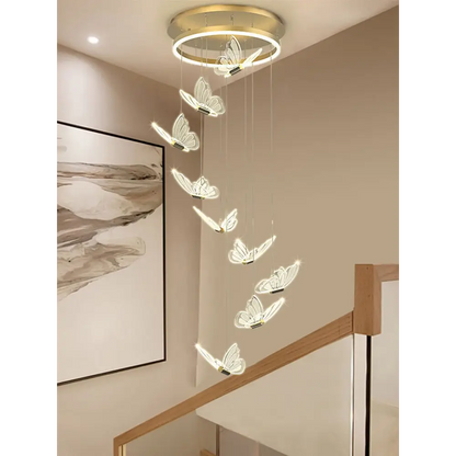 Modern Butterfly Chandelier for Living Staircase Bedroom - Cool Light / 9 Heads Home &