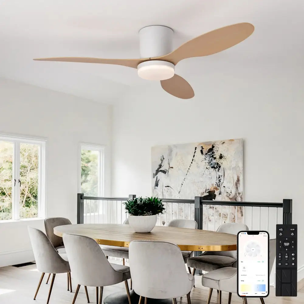 Modern Ceiling Fan with LED Light & Remote – 42 Inch Lighting > lights Fans