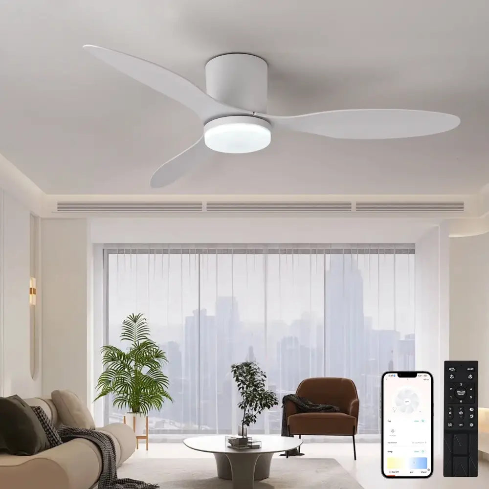 Modern Ceiling Fan with LED Light & Remote – 42 Inch Lighting > lights Fans