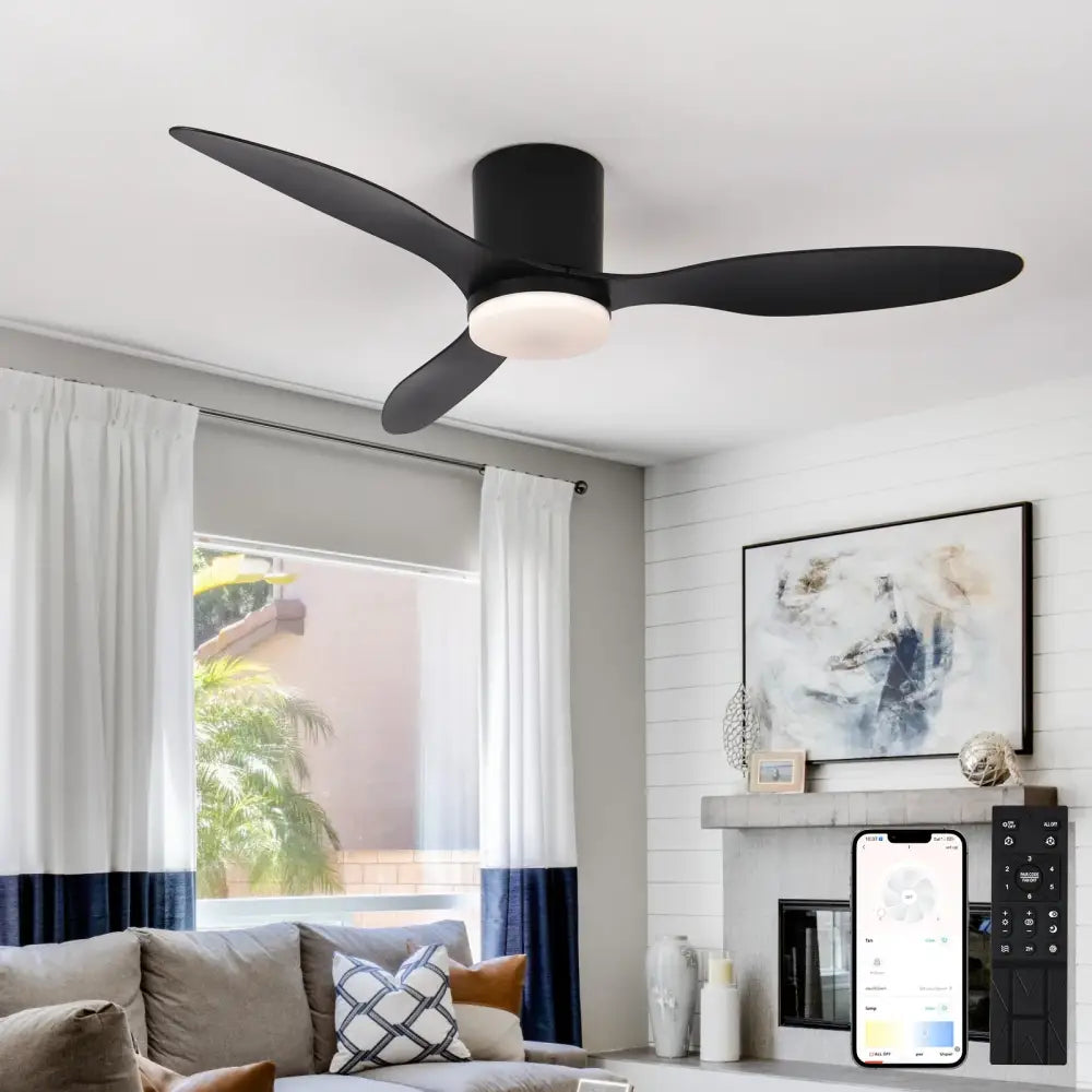 Modern Ceiling Fan with LED Light & Remote – 42 Inch Lighting > lights Fans