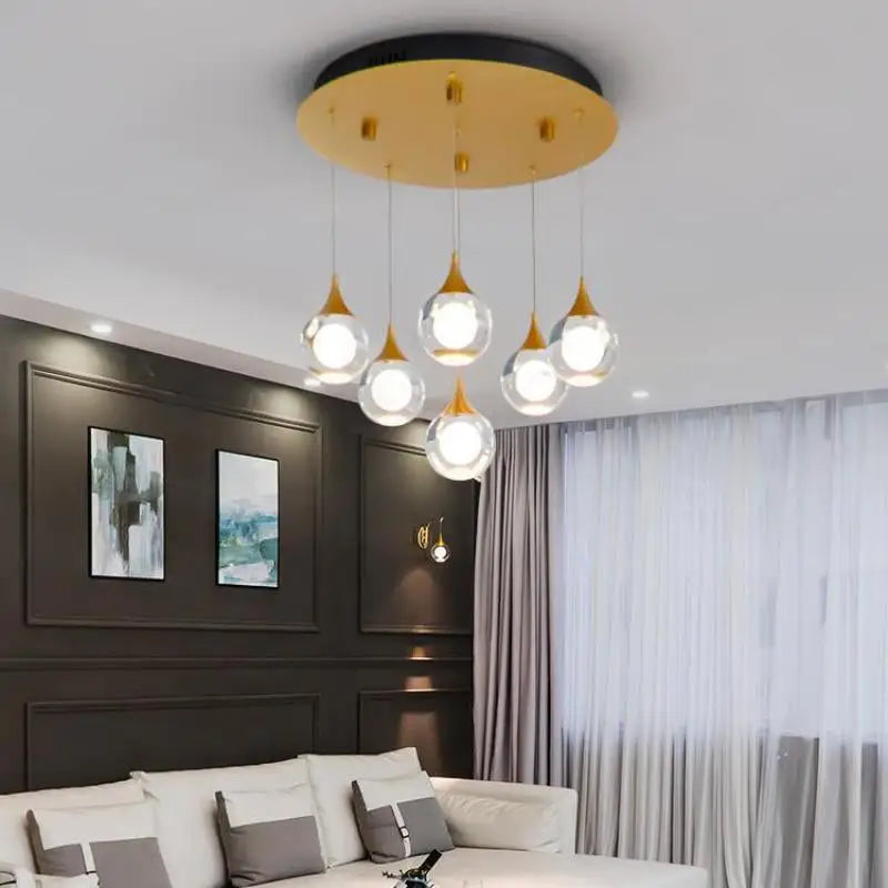 Modern Crystal LED Ceiling Chandelier with Balls for Living - 6 Lights Home & Garden >