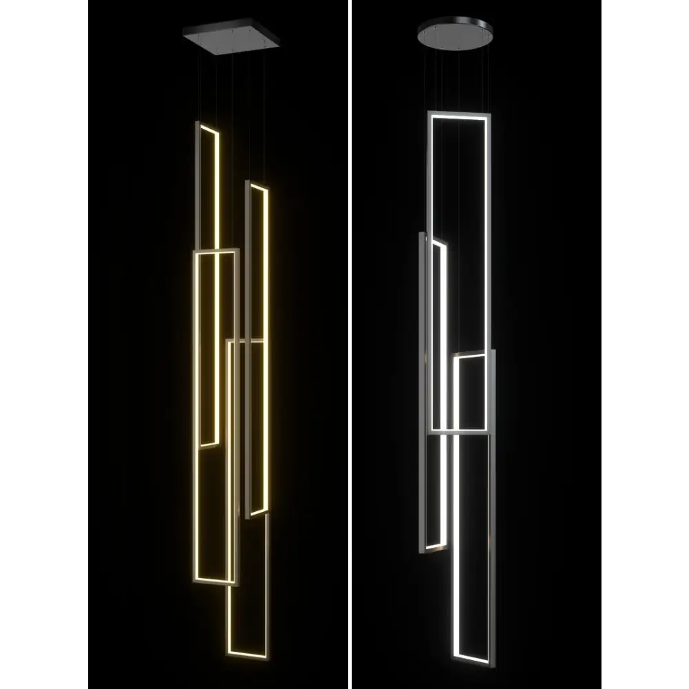 Modern Rectangle LED Chandelier for Staircase Lobby Living - Home & Garden > Lighting