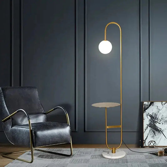 Nordic Modern Glass LED Stand Floor Lamp for Living Bedroom