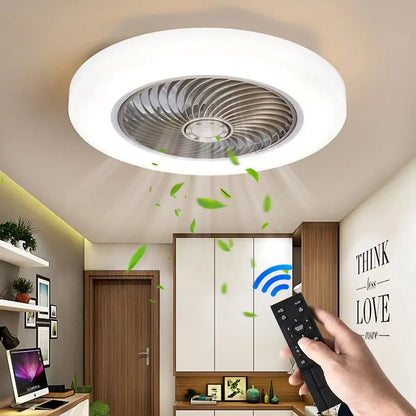 Smart Ceiling Fan with Light & Remote – 52cm Retractable Lighting > lights Fans