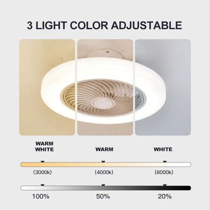 Smart Ceiling Fan with Light & Remote – 52cm Retractable Lighting > lights Fans