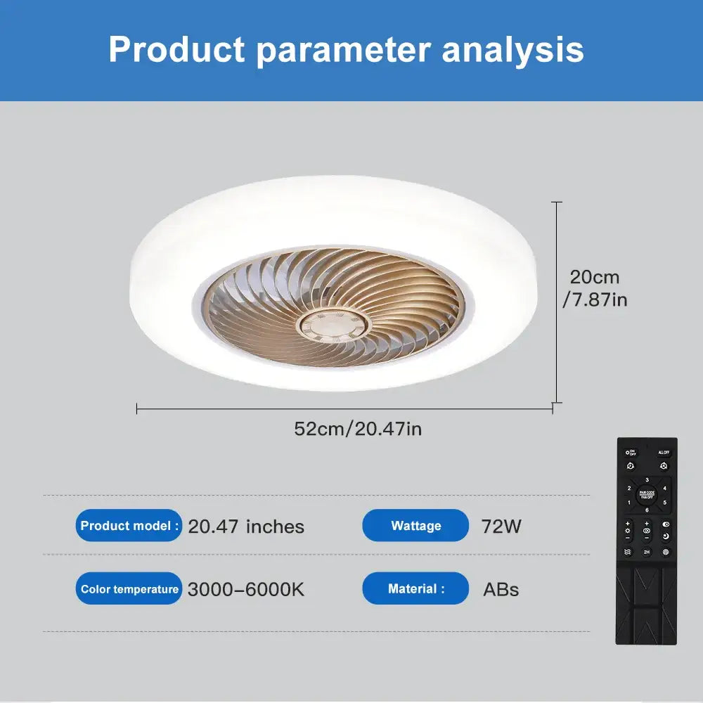 Smart Ceiling Fan with Light & Remote – 52cm Retractable Lighting > lights Fans