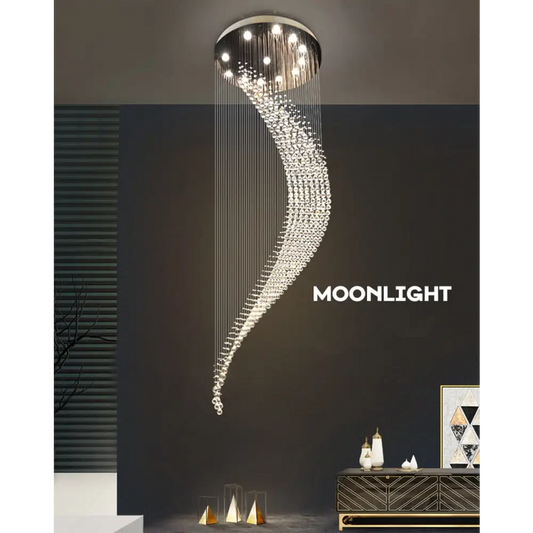 Spiral Moon Chandelier for Duplex Staircase Lobby Hall Stairwell - Home & Garden >