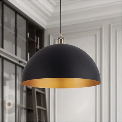 Vintage Industrial Dome Chandelier Black & Gold - Home Garden > Lighting Fixtures