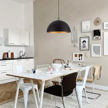 Vintage Industrial Dome Chandelier Black & Gold - Home Garden > Lighting Fixtures