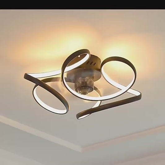 Flower Shaped Ceiling Fan with Remote Chandelier Light